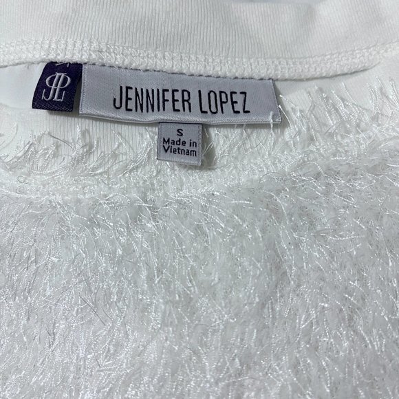 Jennifer Lopez Faux Fur Mixed Media Sweatshirt - Picture 9 of 12